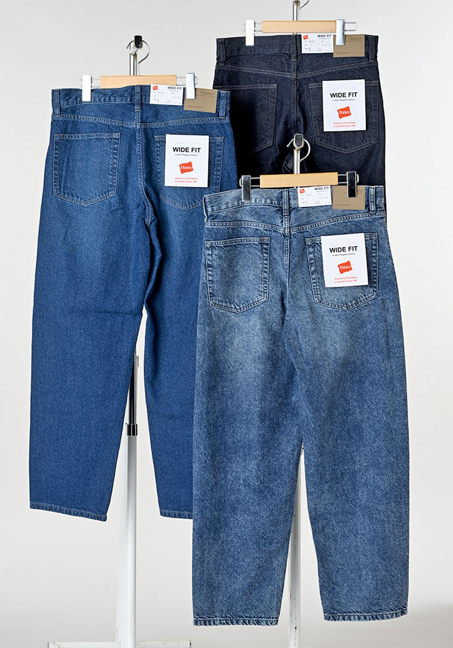 メンズ　Hanesデニムワイドフィットパンツ　12本入り　M・L・LL　アソートセット