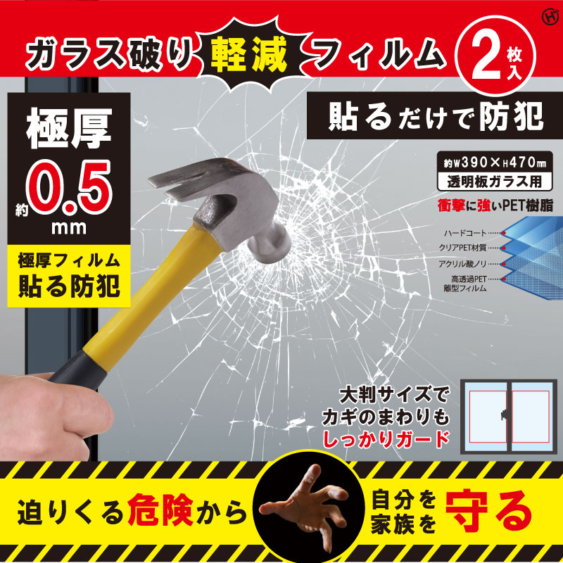 ガラス破り軽減フィルム　2P　40個入り