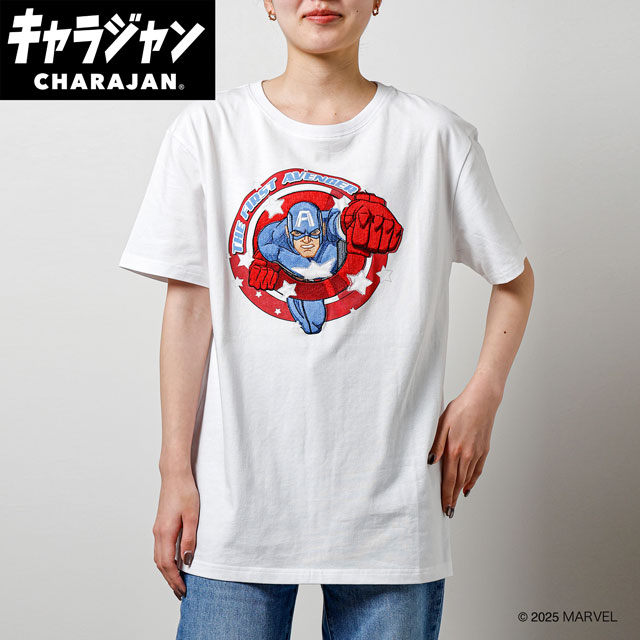 【キャラジャン】Marvel マーベル キャプテンアメリカ キャプテン・アメリカ「ファーストアベンジャー」 Tシャツ 1枚から購入OK