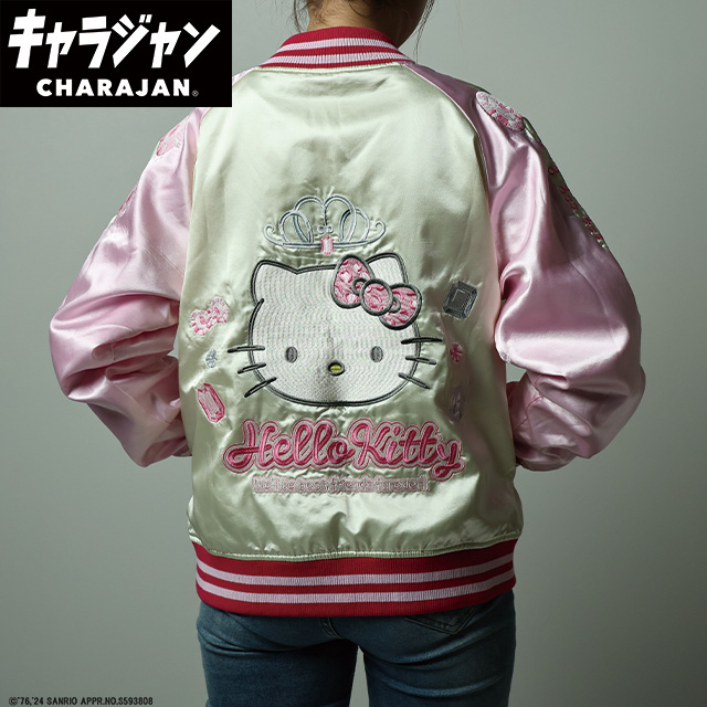 【キャラジャン】サンリオ ハローキティ ジュエリーリボン スカジャン(L) 売り場映え抜群！1枚から購入OK
