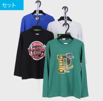 男児　小寸長袖Ｔシャツ　2柄　12枚入り