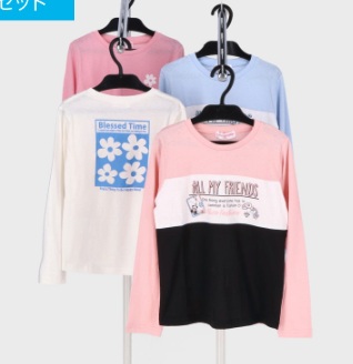 女児　小寸長袖Ｔシャツ2柄　12枚入り