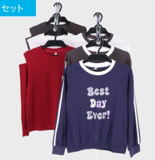 女児　合寸長袖Ｔシャツ　2柄　18枚入り