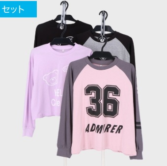 女児　合寸長袖Ｔシャツ　2柄　12枚入り
