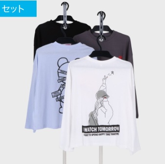 女児　合寸長袖Ｔシャツ　2柄　12枚入り