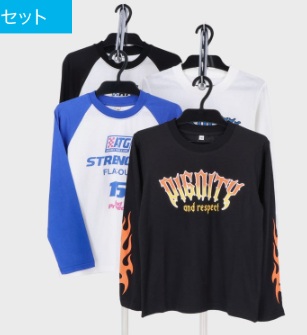 男児　合寸長袖Ｔシャツ　2柄　12枚入