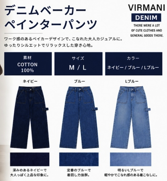 デニムベーカーペインターパンツ　12枚入り