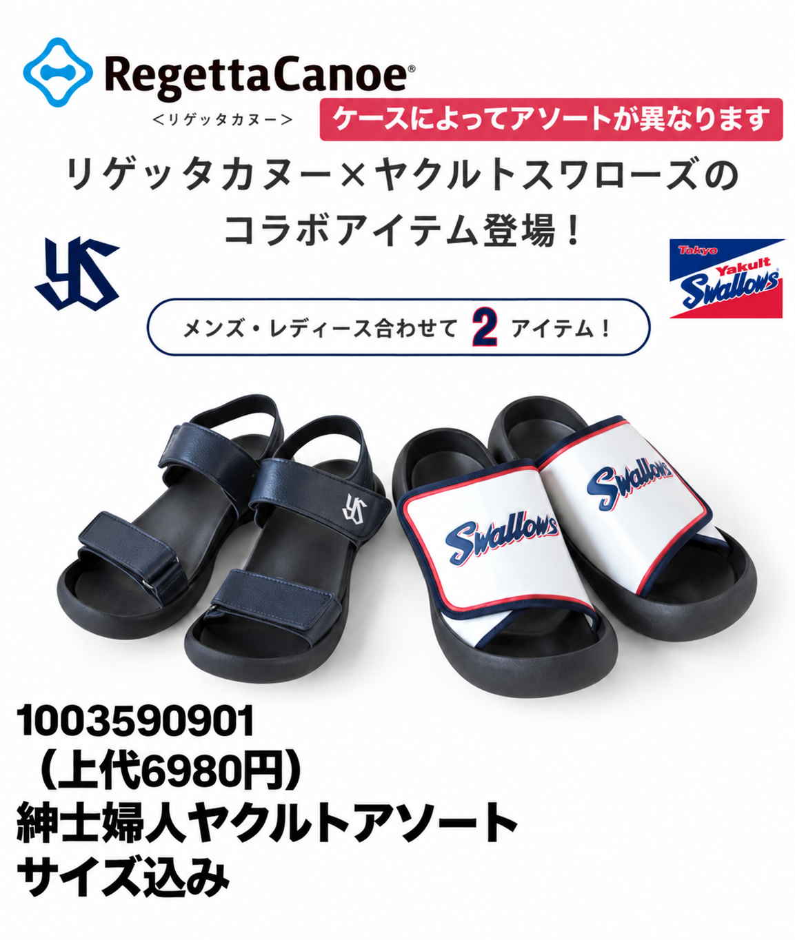 【Regetta×ヤクルト】快適サンダル　15足入り