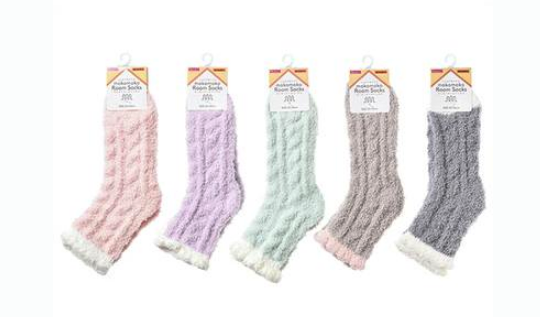 婦人 もこもこソックス／ケーブル柄　120足入り