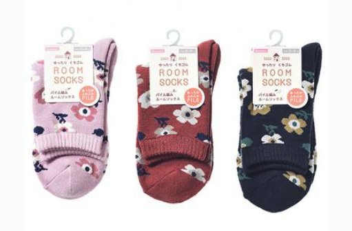 婦人 総柄パイルソックス／北欧フラワー　120足入り