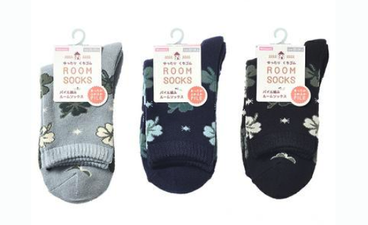 婦人 総柄パイルソックス／クローバー　120足入り