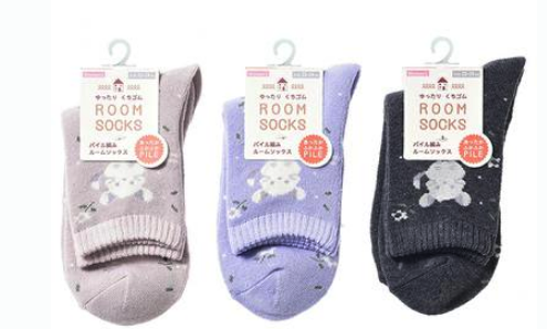 婦人 総柄パイルソックス／チンチラ&フラワー　120足入り