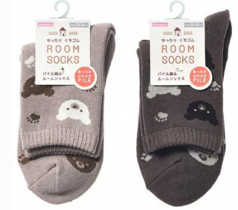 婦人 総柄パイルソックス／くま　120足入り