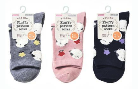婦人 部分モールソックス/シマエナガ柄　120足入り