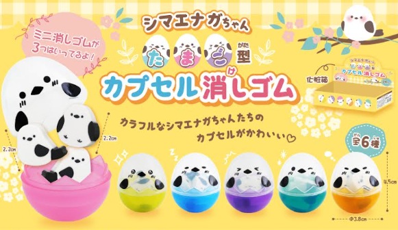 シマエナガちゃんたまご型カプセル消しゴム　768個入り