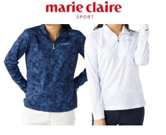 【marie claire SPORT】マリクレール　レディス　長袖ジップ付きシャツ　12枚入り