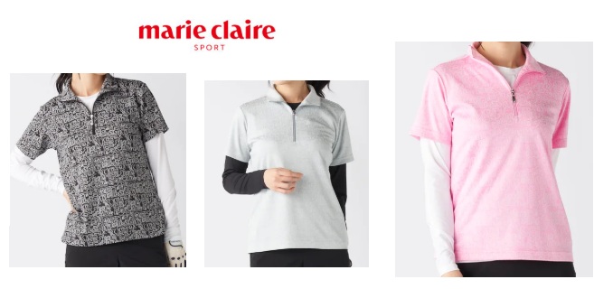 【marie claire】マリクレール　レディス　 半袖ZIPシャツ 　12枚入り