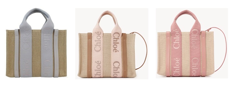 【Chloe】クロエ　リネン製　Woody　スモールトートバッグ　ショルダー　1個から購入可能！