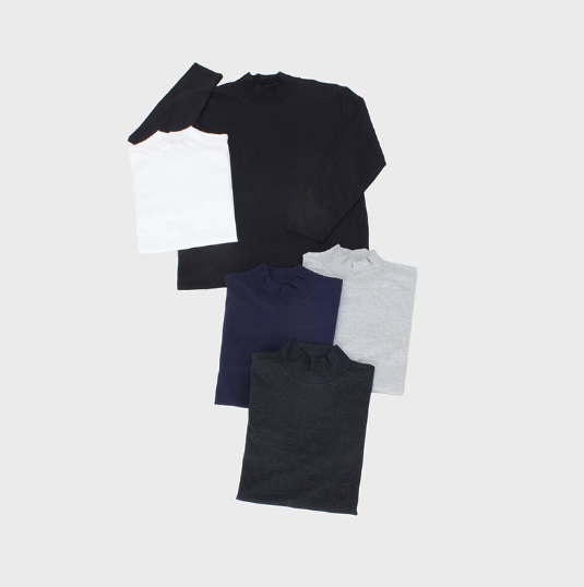 紳士長袖無地ハイネックＴシャツ 25枚入り 476280