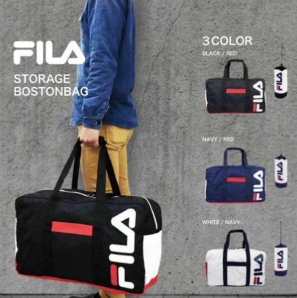 【値下げしました!!】FILA　ボストンバッグ　FL-0016　ホワイト×ネイビーのみ　7個入り