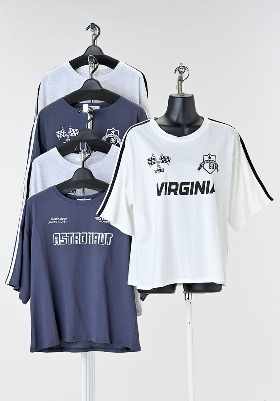 天竺半袖ﾜｲﾄﾞTｼｬﾂ/ｹﾞｰﾑｼｬﾂ2柄　30枚入り　1003710381