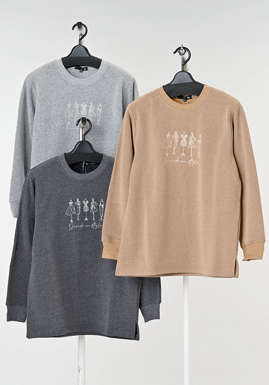 長袖裏起毛前身刺繍PO　6枚入り　1004173931