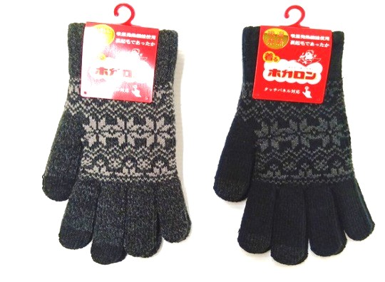 【ホカロン】婦人ニット発熱雪柄手袋　30双入り