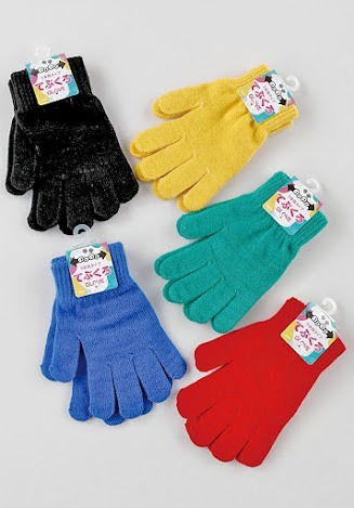 W口ゴムカラーのびのび5指手袋　100双入り