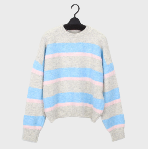 売れ筋商品！！婦人『VERITE』マルチボーダーセーター　2色　M-L　6枚入り　31596175