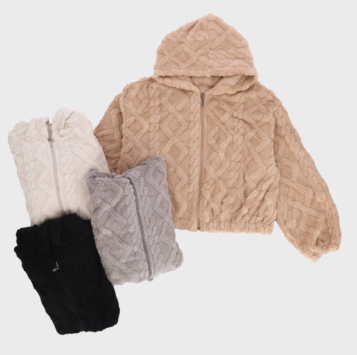 売れ筋商品！！【バンドル】婦人もこもこフード付きジャケット　4色　M-L　12枚入り　99681504