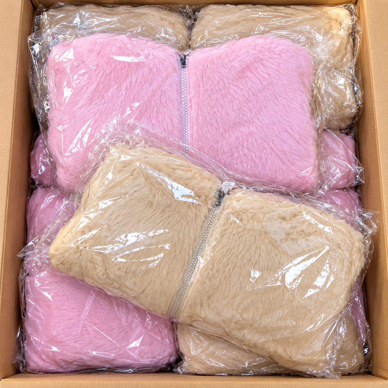 【限定1セット!!】キッズ ボアアウター ジャケット！ピンク・アイボリー系 サイズ100～120中心！サイズアソートセット！1枚295円！！