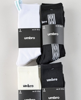 婦人/紳士　UMBRO　クルーソックス　3P　32個入り