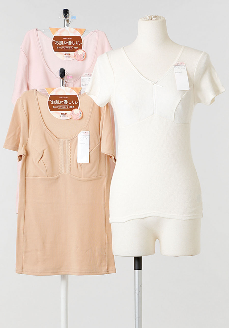 【特価】防寒カップ付き3分袖インナー　40枚入り　M・L・LL