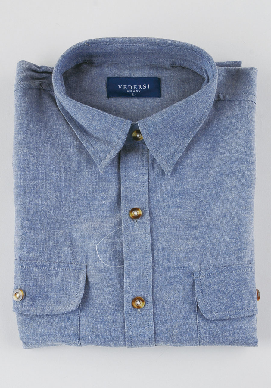 メンズ　綿100ダンガリー長袖シャツ　40枚入り　M～LL