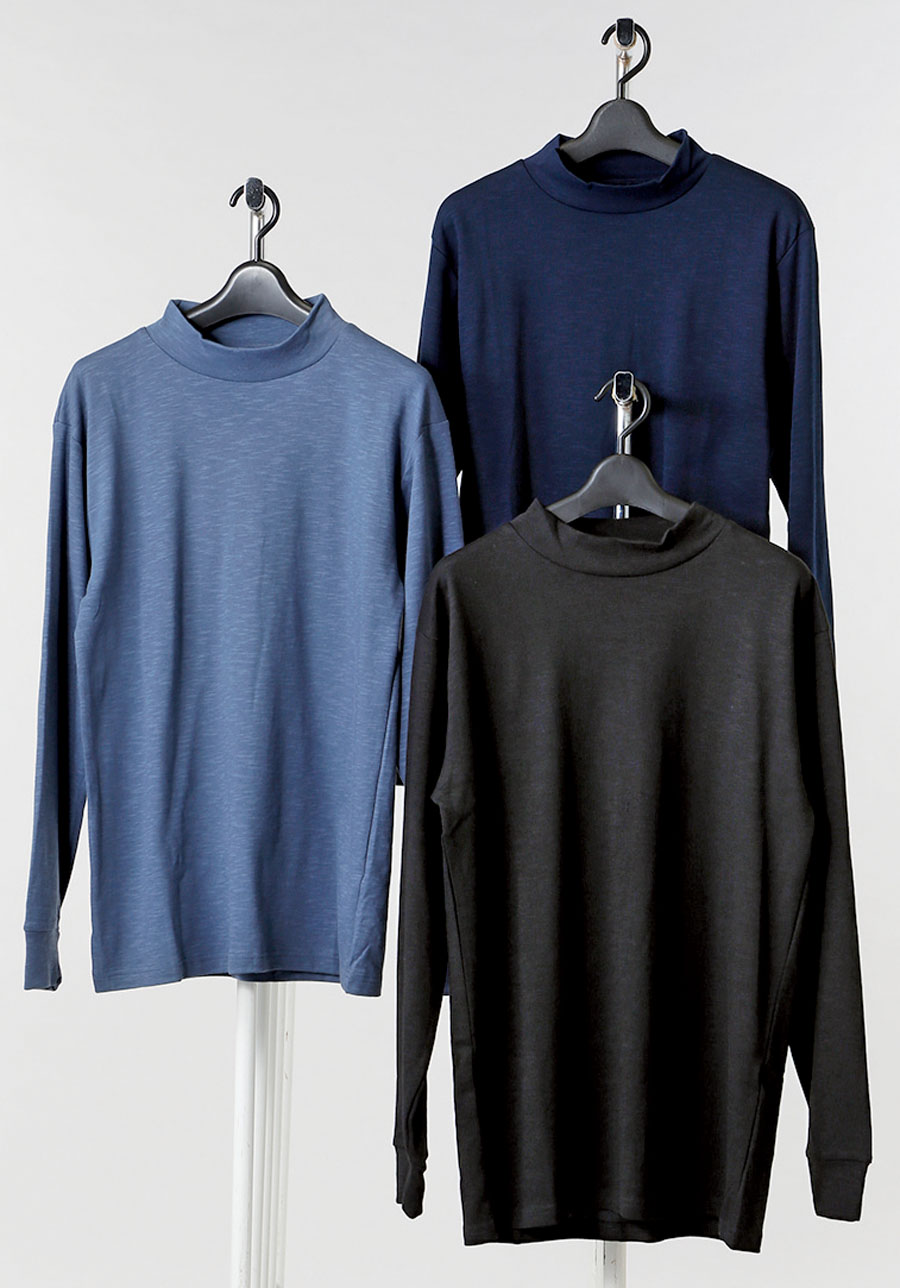 メンズ　WフェイスハイネックロンT　40枚入り　M・L・LL　1004163801