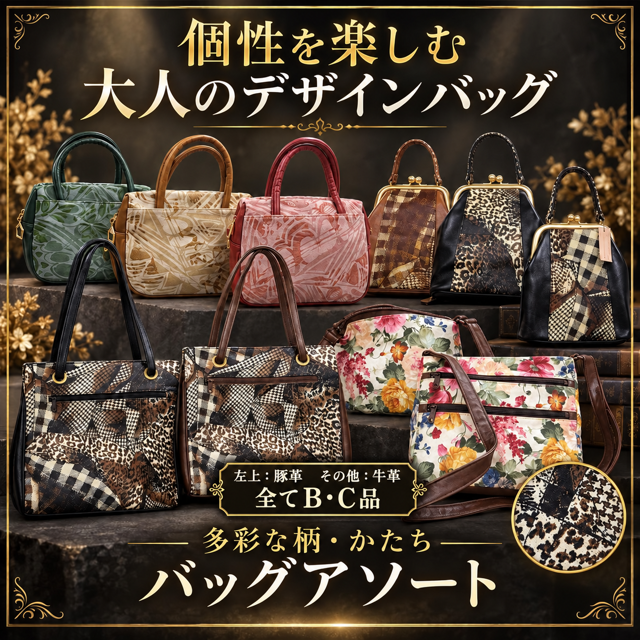 B・C品！皮のベトツキ　豚革・牛革・日本製