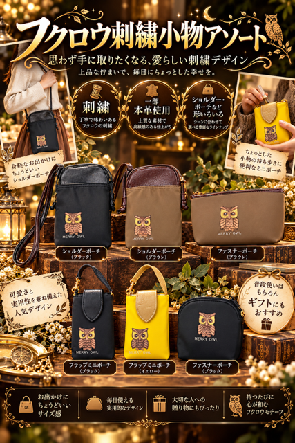 124個のみ★ふくろう小物アソートRS-108