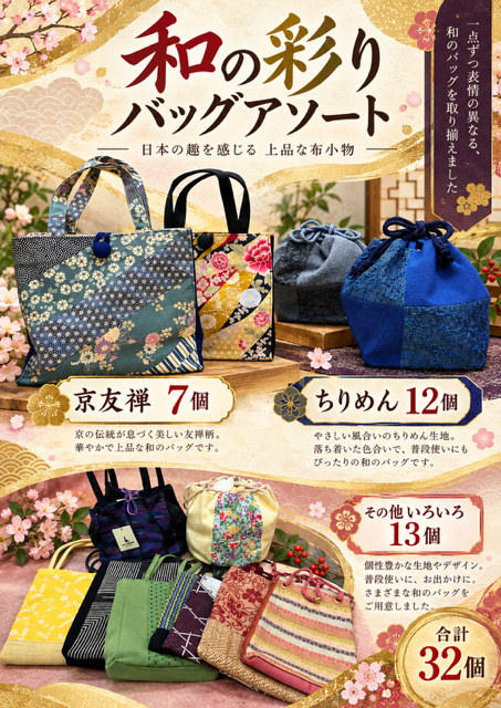 32個のみ★和の彩りバッグアソートRS-154