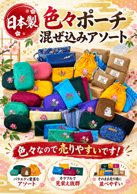 42個のみ★京都老舗会社より仕入れポーチ色々RS-155