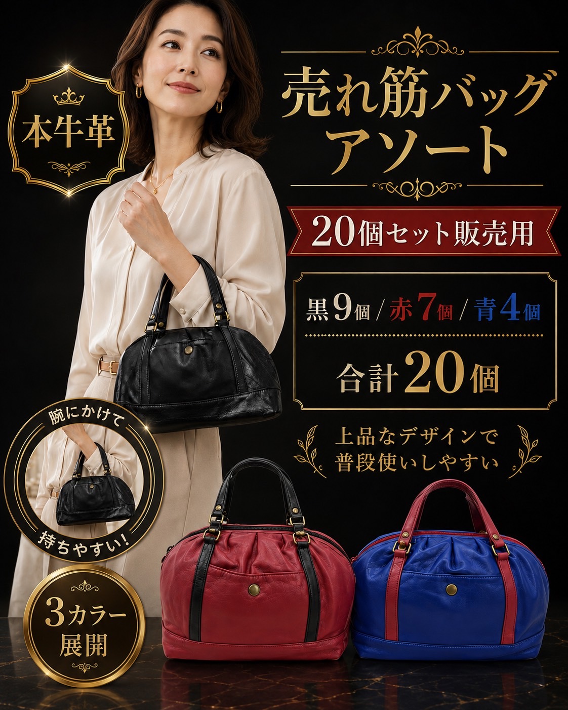 本牛革ハンドバッグ日本製　20個のみ！！