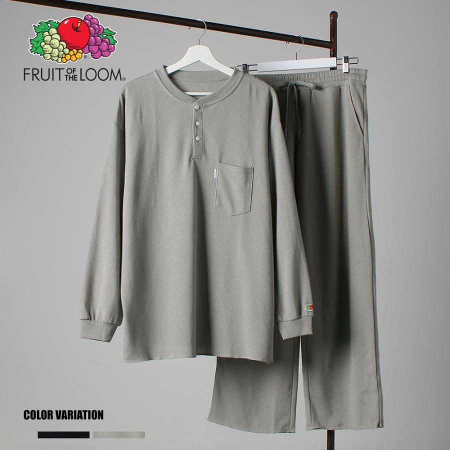 激安【FRUIT OF THE LOOM】FTL 裏毛ゆったりルームウエア(ヘンリーネック)LLサイズのみ